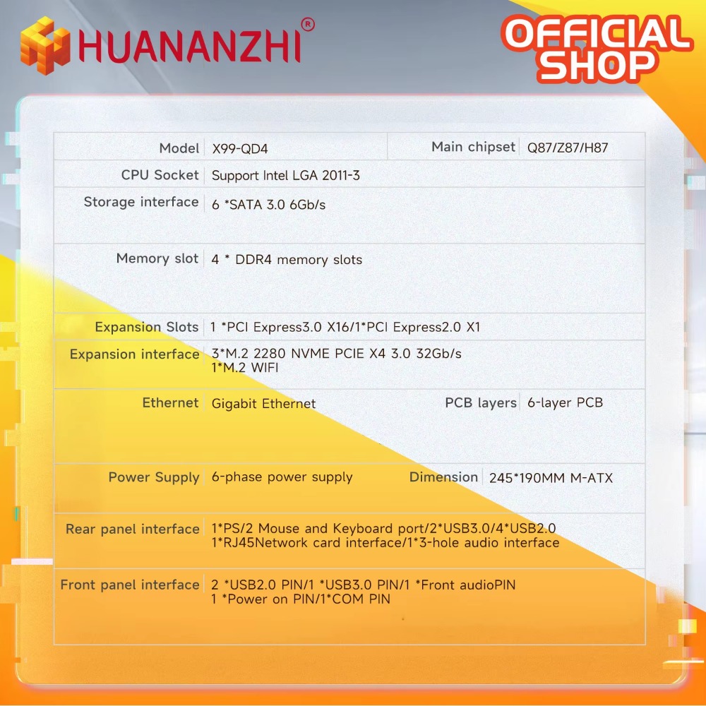 HUANANZHI X99 QD4 LGA 2011-3 P – E5 2696 V3 recenzja i cena
